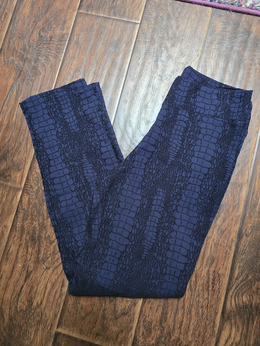 Blue Snakeskin Print Pants